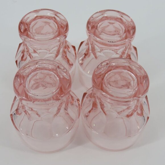 VTG Cambridge Georgian Set of 4 Pink Heather Bloom Shot Glasses 2.7in Barware - Picture 6 of 9
